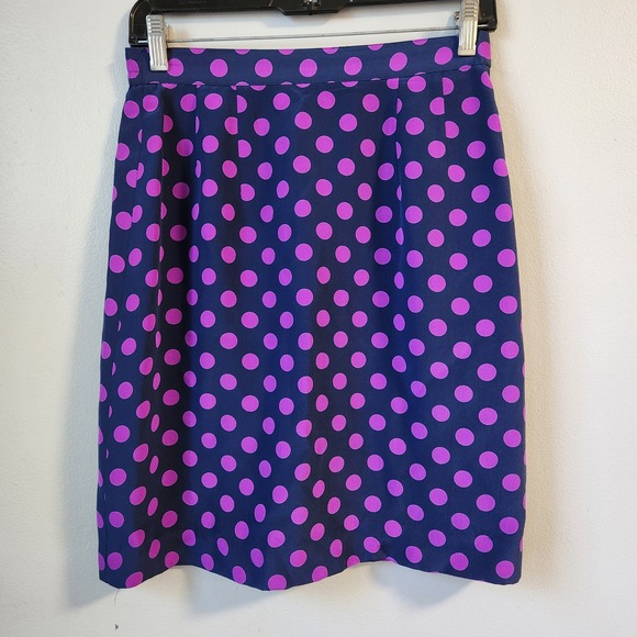 Doncaster Silk Skirt Polka Dot Print Career Wear Pencil Skirt Size 4 - Picture 1 of 6